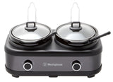 2 Pot Slow Cooker, Black Stainless Steel Unclassified Westinghouse 