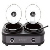 2 Pot Slow Cooker, Black Stainless Steel Unclassified Westinghouse 